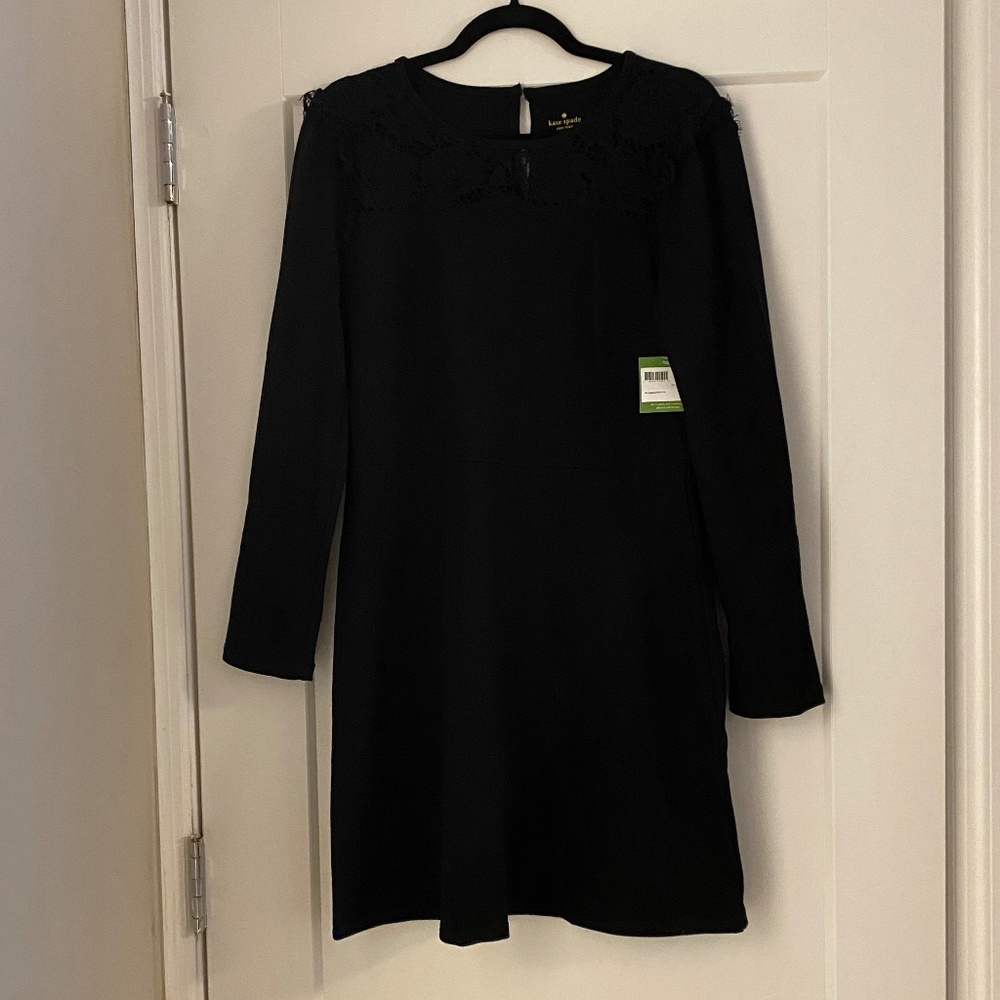 Kate Spade New York Black Dress with Lace Detail